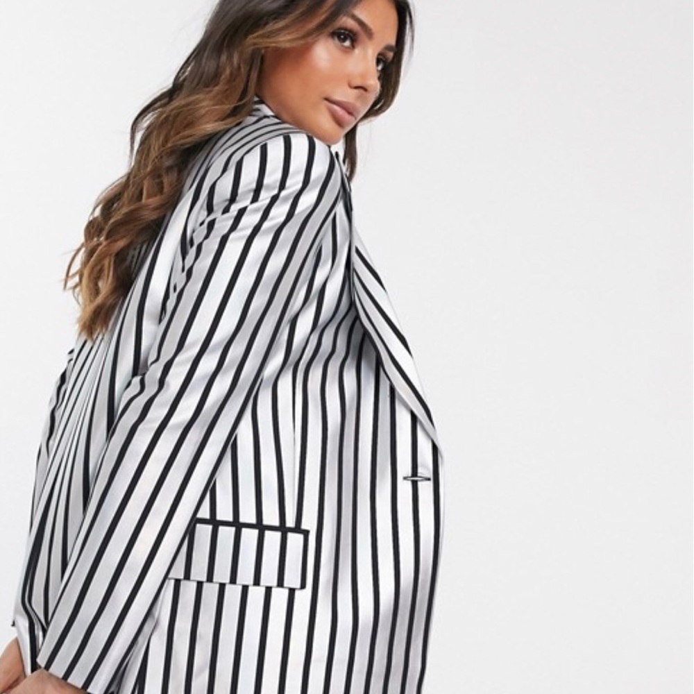 ASOS DESIGN metallic stripe suit blazer